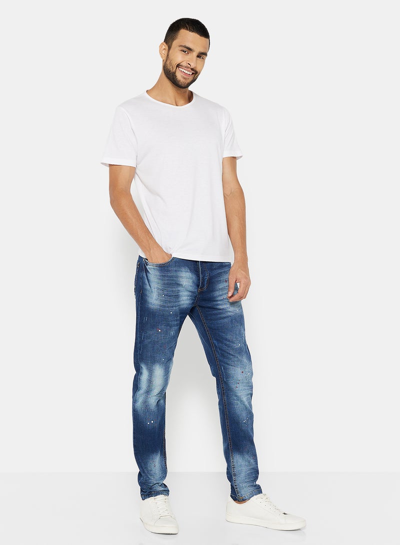 BRAVE SOUL Washed Skinny Jeans Blue Regular Length  - Image 4