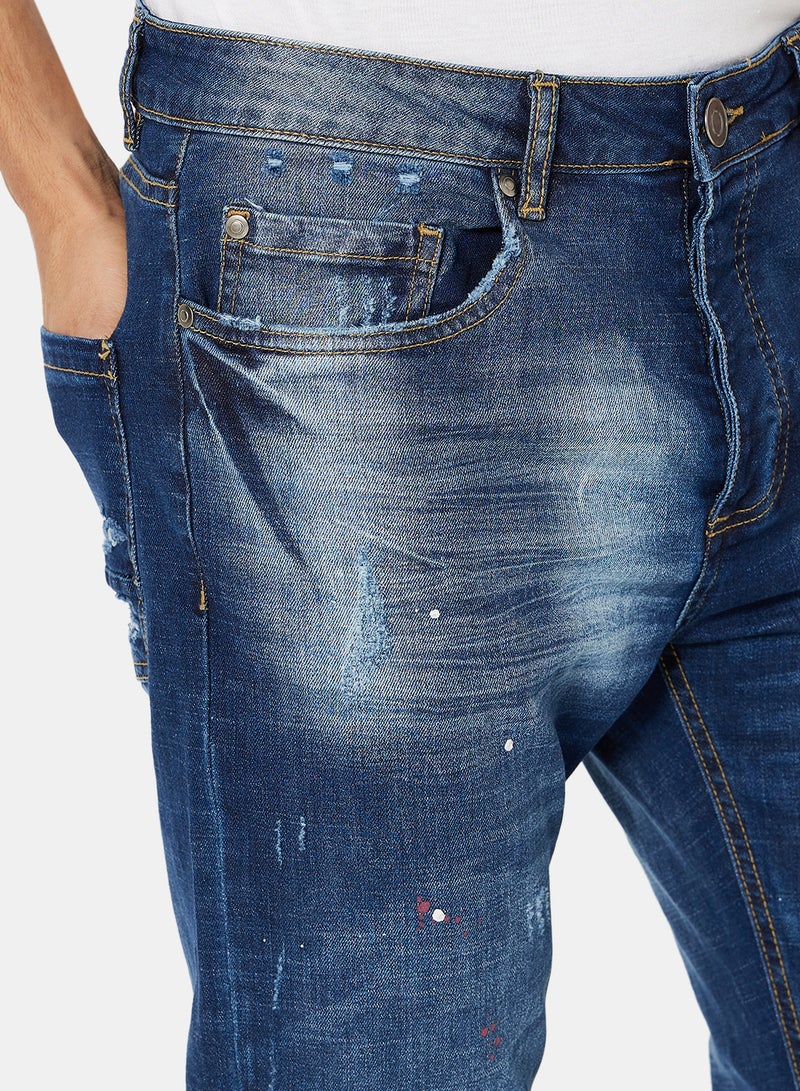 BRAVE SOUL Washed Skinny Jeans Blue Regular Length  - Image 3