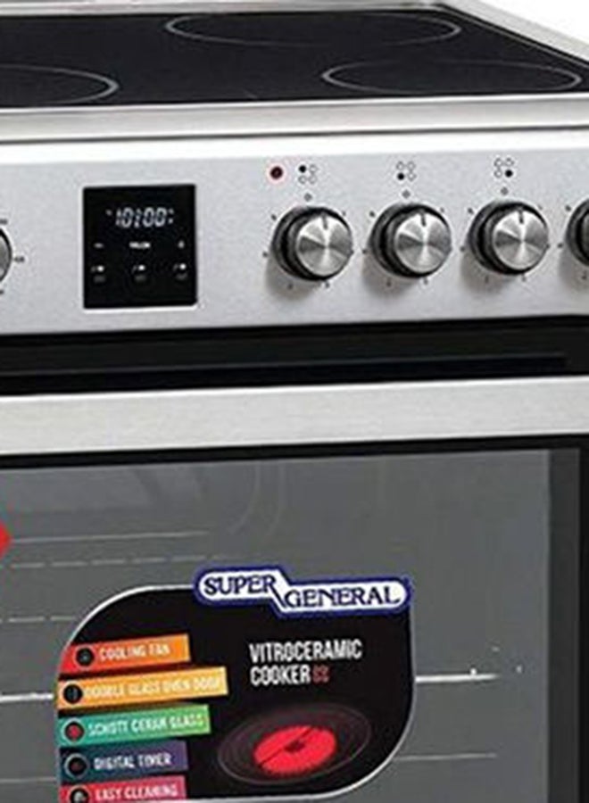 SUPER GENERAL Freestanding Vitro-Ceramic Electric-Cooker SGCV60DSS Silver  - Image 2