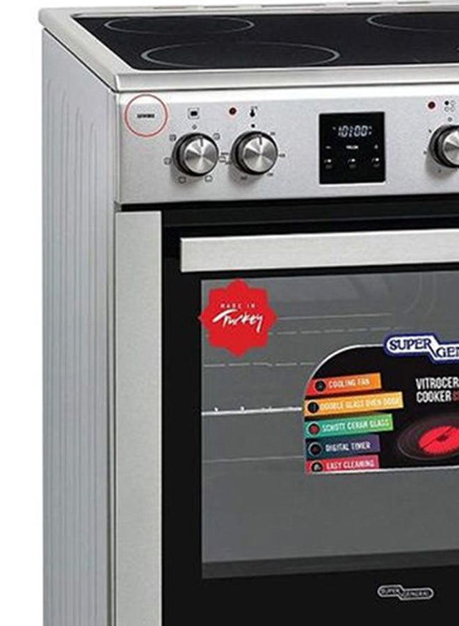SUPER GENERAL Freestanding Vitro-Ceramic Electric-Cooker SGCV60DSS Silver  - Image 3