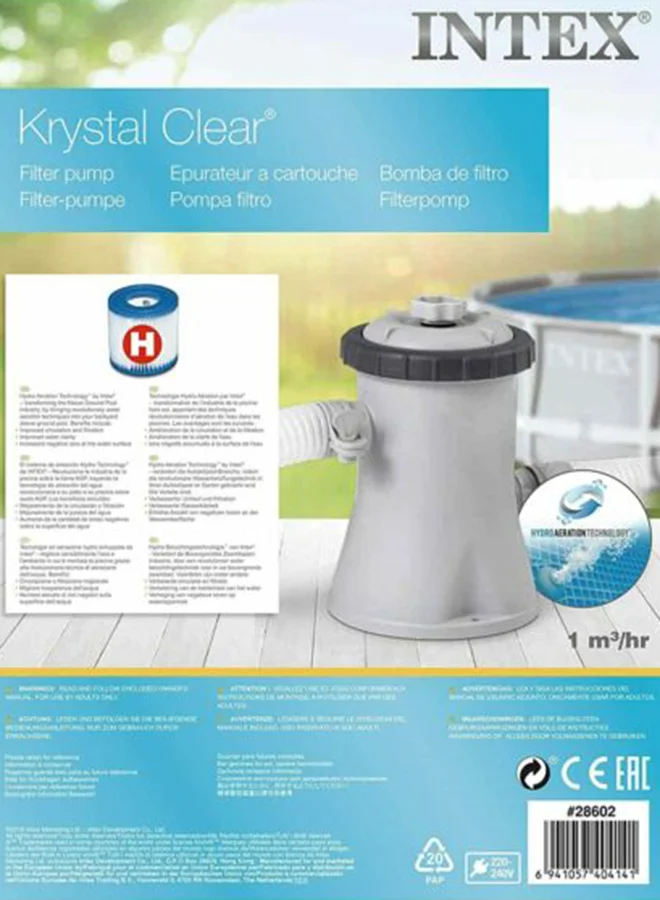 INTEX Krystal Clear Cartridge Filter Pump - 330 GPH