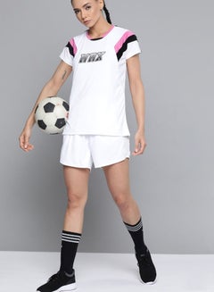 HRX by Hrithik Roshan Mid Rise Comfortable Shorts Optic White / Phlox Pink / Jet Black  - Image 4