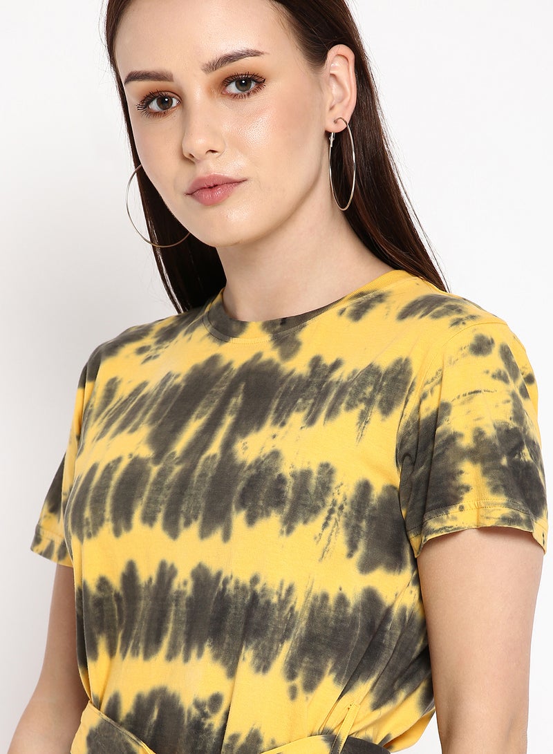 Blue Saint Women's Regular Fit T-Shirt Black/Yellow  - Image 4