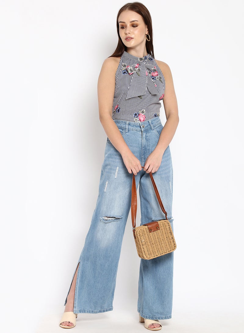 Blue Saint Women's Slim Fit Top Multicolour  - Image 3