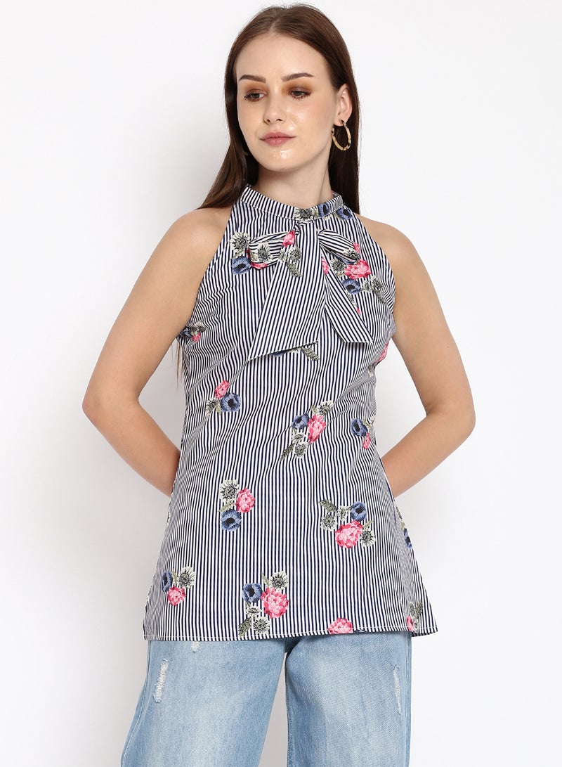 Blue Saint Women's Slim Fit Top Multicolour  - Image 1