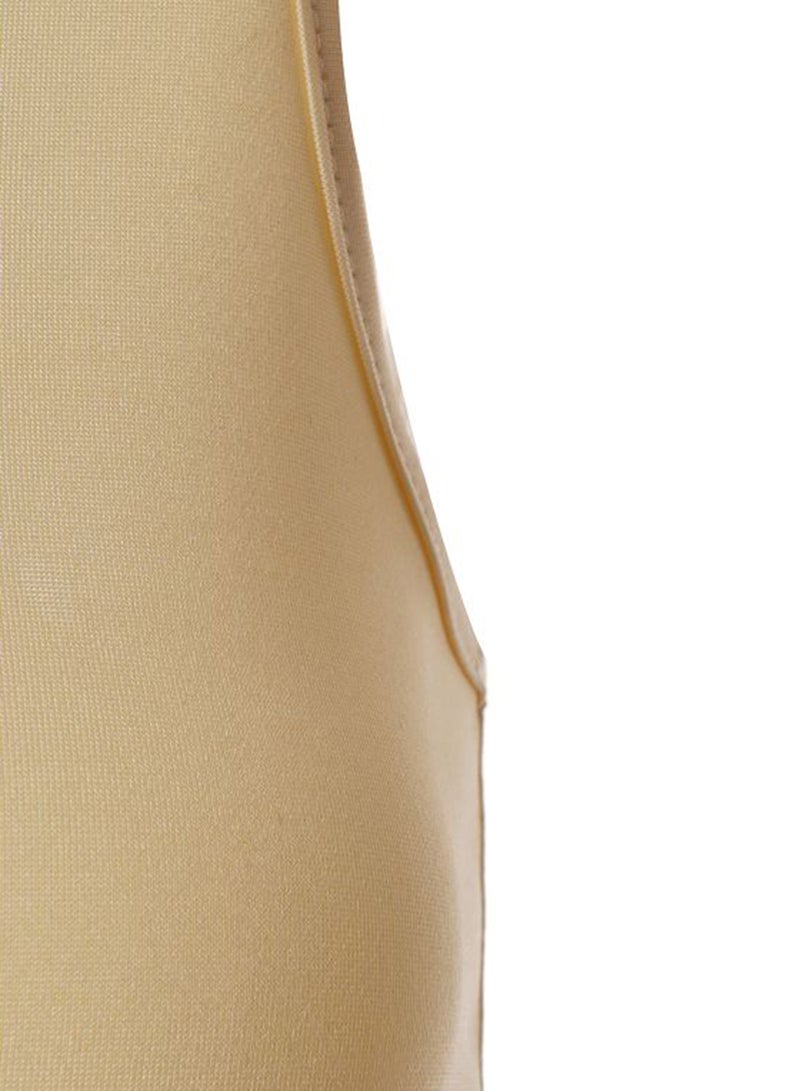 Casual Tank Midi Knit Dress With Drawstring 38 Sand