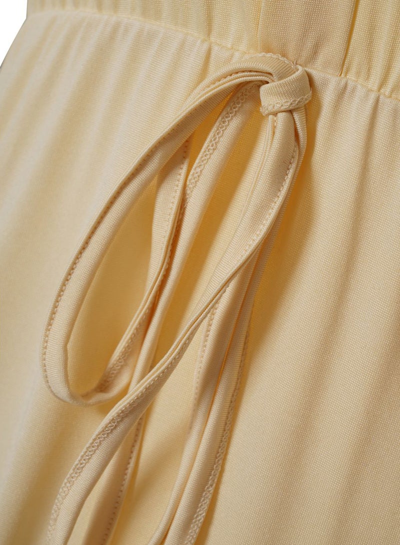 Casual Tank Midi Knit Dress With Drawstring 38 Sand