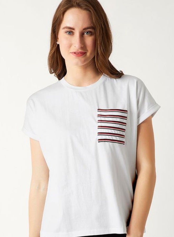 Miss Chase Secret Crush Twill Pocket T-Shirt White  - Image 1