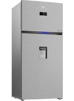 Beko Freestanding Digital Refrigerator - No Frost - Dispenser 2 Doors- Stainless Steel RDNE650E60XP Silver  - Image 1