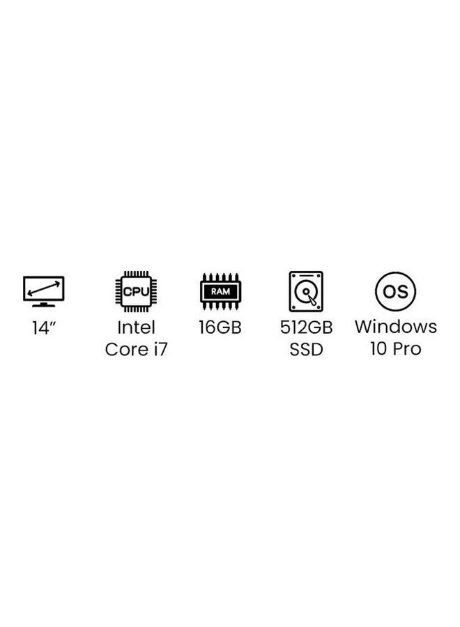 Latitude 5400 Business And Professional Laptop With 14-Inch Full HD (1920x1080) Display, Core i7-8665U Processer/16GB RAM/512GB SSD/Intel UHD Graphics/Windows 10 Pro /International Version/ English Black