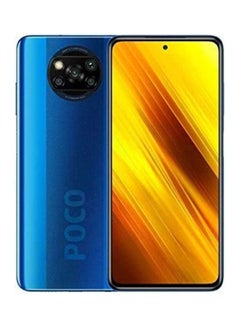 هاتف بوكو X3 ثنائي الشريحة يدعم تقنية NFC و4G بذاكرة رام سعة 6 جيجابايت وذاكرة داخلية سعة 128 جيجابايت باللون الأزرق