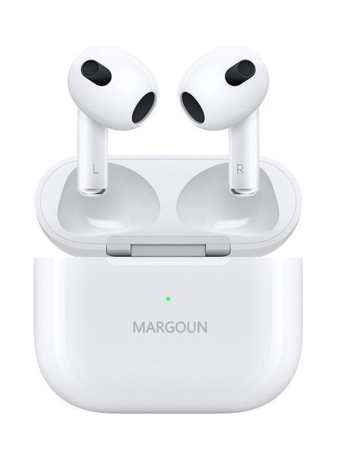 3rd Generation True Wireless Earphones Sport Bluetooth Noise Cancellation Earbuds Compatible with All iPhone and Android Smartphones White