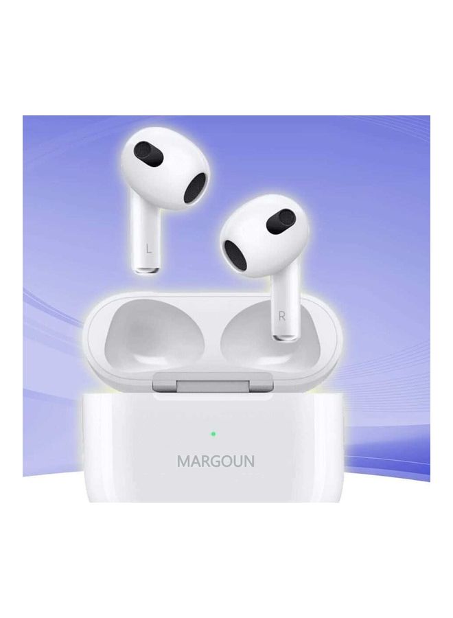 3rd Generation True Wireless Earphones Sport Bluetooth Noise Cancellation Earbuds Compatible with All iPhone and Android Smartphones White