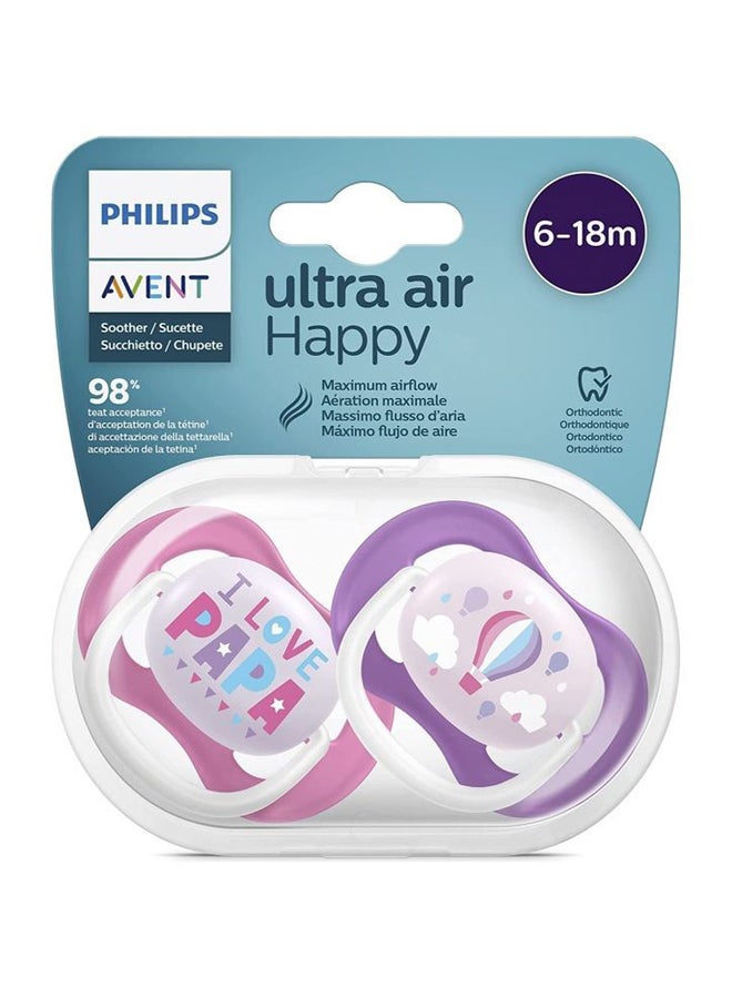 Philips Avent 2-Piece Ultra Air Happy Orthodontic Pacifier  - Image 2