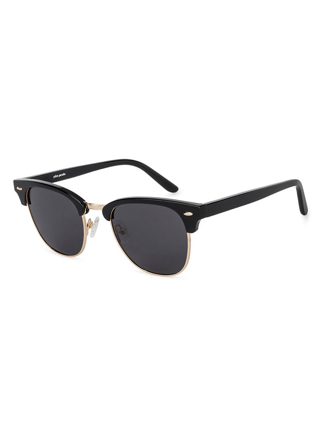 John Jacobs Full Rim Metal Frame Polarized Clubmaster Sunglasses For Men & Women - 51mm - Black - Image 1