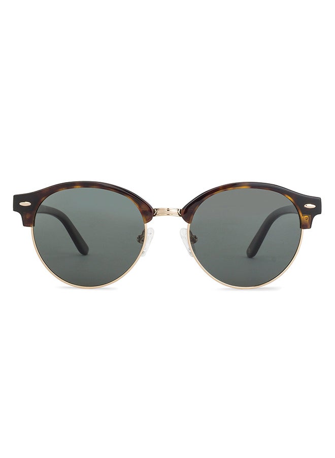 John Jacobs - Full Rim Metal Frame Polarized Clubmaster Sunglasses For Men & Women - 52mm - Brown - Image 1