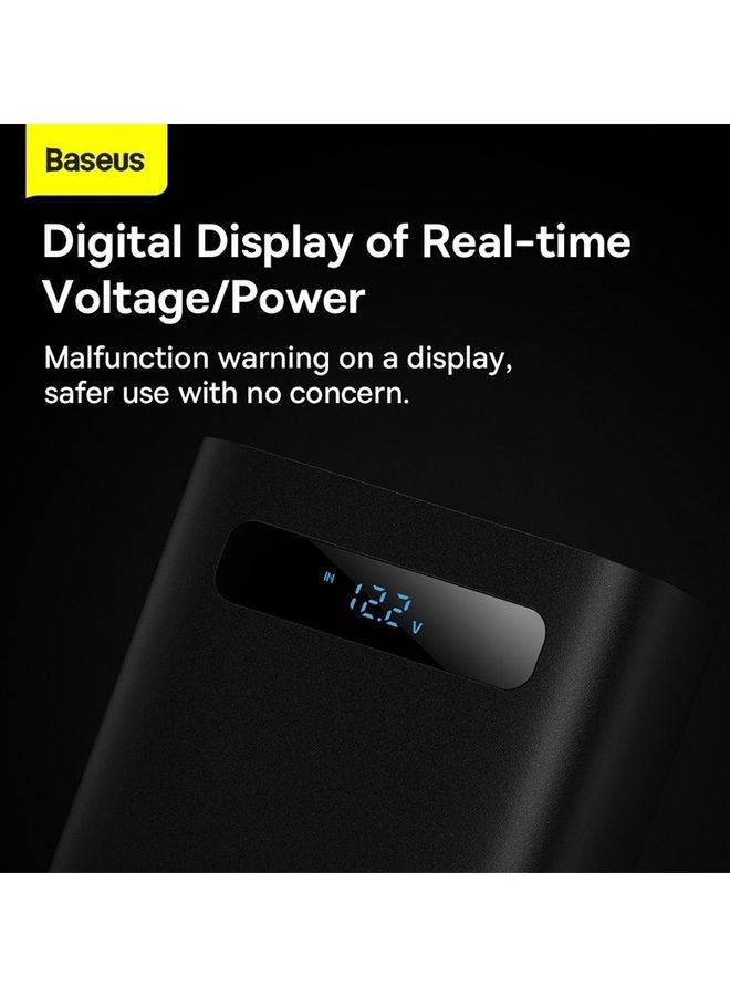 Baseus - IGBT Technology Power Inverter 300W Type-C USB AC Socket Car Charger (220V US/EU) High Power Multi-function Inverter with Cooling Fan for Camping/Self-driving Trip Black - Image 1