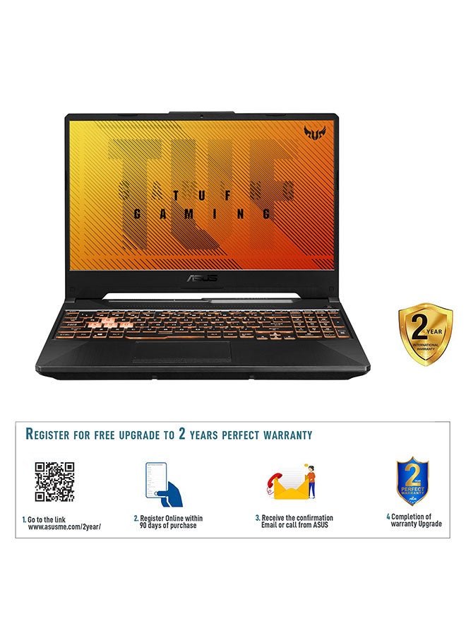 ASUS - TUF Gaming F15 FX506LHB-HN323W Laptop With 15.6-Inch FHD Display, Core i5-10300H Processor / 8GB RAM / 512GB SSD / 4GB NVIDIA GeForce GTX 1650 Graphics / HD Webcam / RGB-Backlit /  Bonfire   Windows 11 English/Arabic Bonfire Black - Image 1