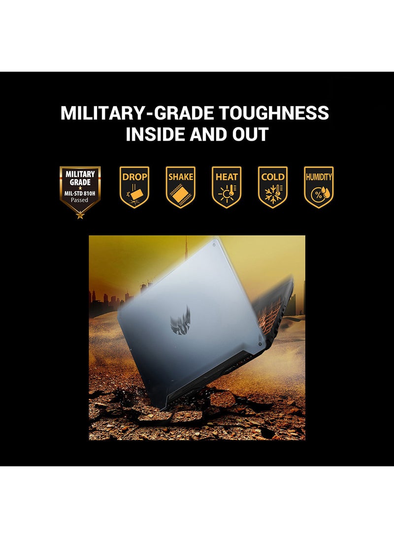 ASUS - TUF Gaming F15 FX506LHB-HN323W Laptop With 15.6-Inch FHD Display, Core i5-10300H Processor / 8GB RAM / 512GB SSD / 4GB NVIDIA GeForce GTX 1650 Graphics / HD Webcam / RGB-Backlit /  Bonfire   Windows 11 English/Arabic Bonfire Black - Image 1