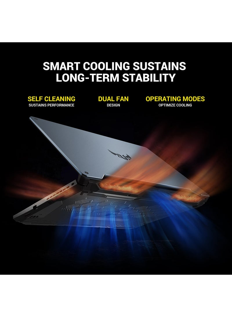 ASUS - TUF Gaming F15 FX506LHB-HN323W Laptop With 15.6-Inch FHD Display, Core i5-10300H Processor / 8GB RAM / 512GB SSD / 4GB NVIDIA GeForce GTX 1650 Graphics / HD Webcam / RGB-Backlit /  Bonfire   Windows 11 English/Arabic Bonfire Black - Image 1