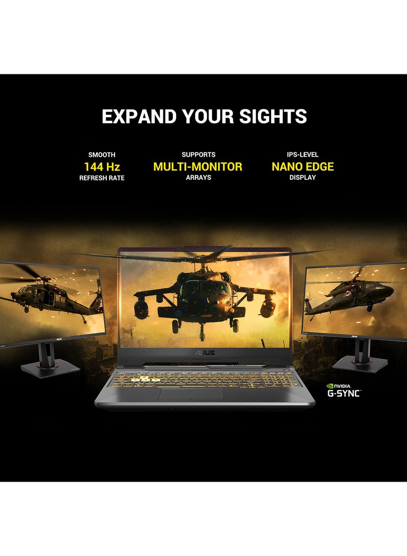 ASUS - TUF Gaming F15 FX506LHB-HN323W Laptop With 15.6-Inch FHD Display, Core i5-10300H Processor / 8GB RAM / 512GB SSD / 4GB NVIDIA GeForce GTX 1650 Graphics / HD Webcam / RGB-Backlit /  Bonfire   Windows 11 English/Arabic Bonfire Black - Image 1