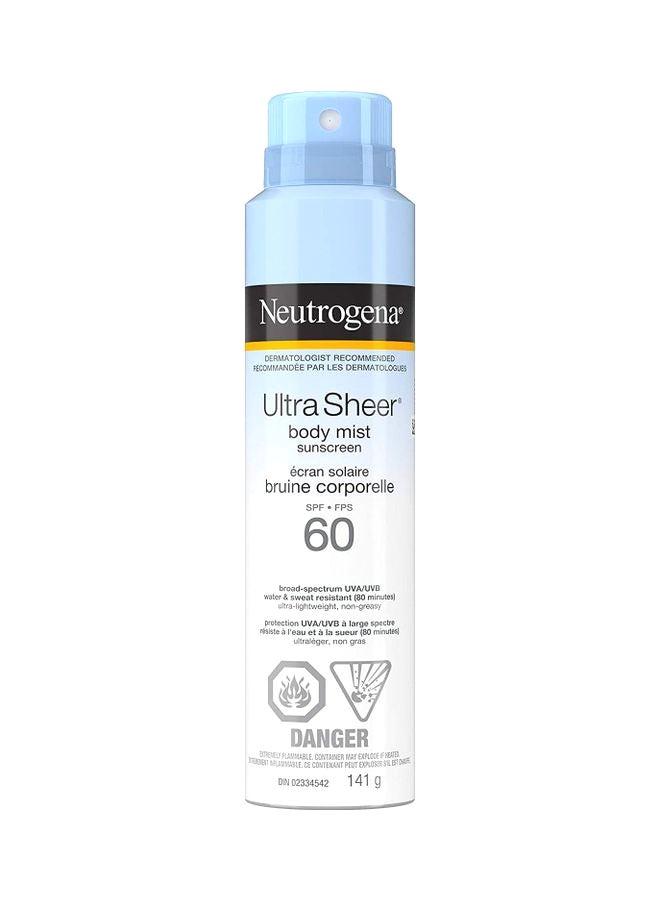 Neutrogena - Ultra Sheer Body Mist Sunscreen SPF 60 Spray 141grams - Image 1