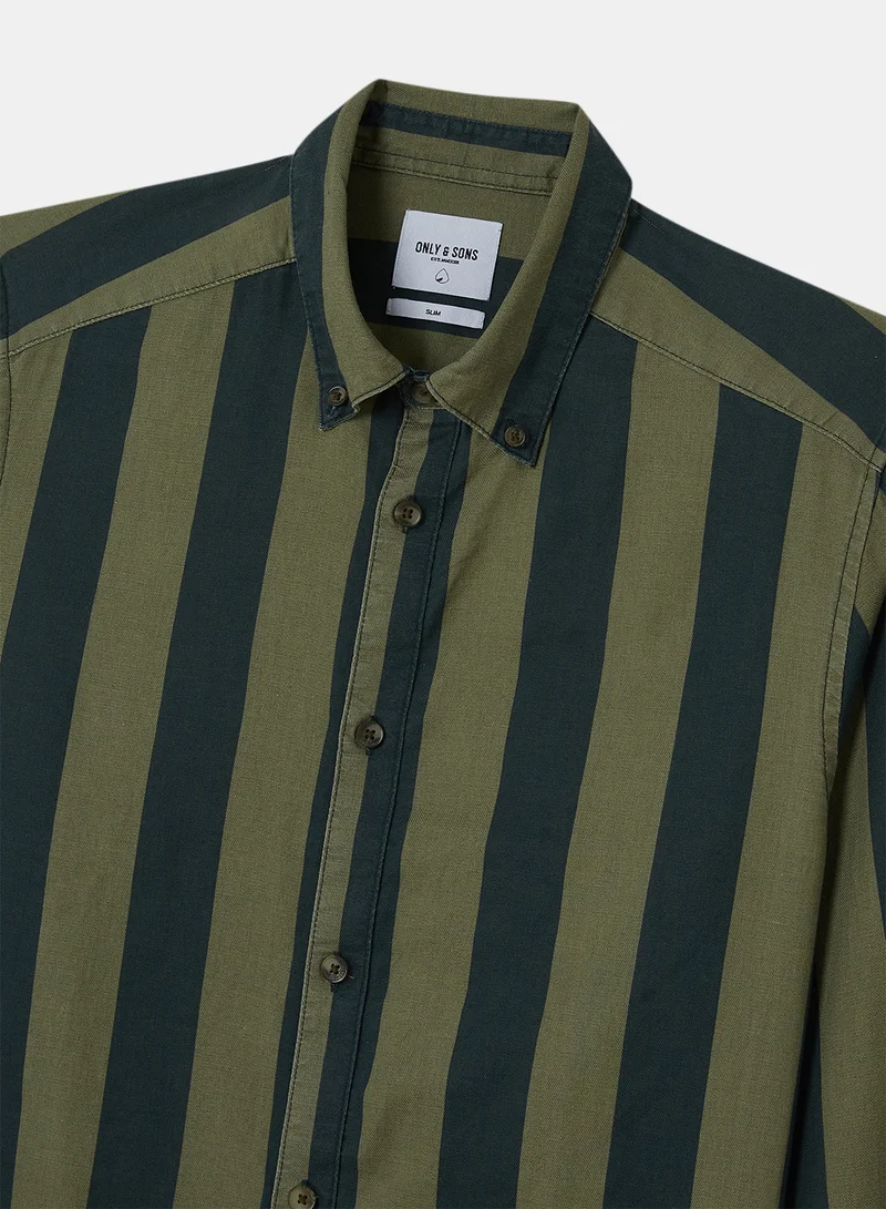 اونلي اند سانز ONSARIF LS BOLD STRIPE Black(C-N10)