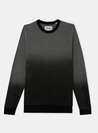 JACK & JONES JCOFARO KNIT CREW NECK Black(C-N10)