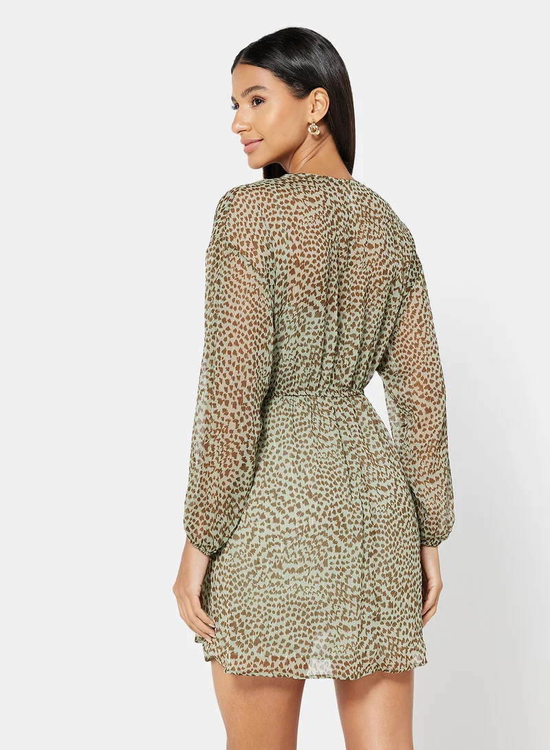 MANGO Leopard Print Mini Dress