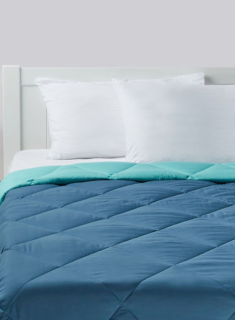 Amal - Comforter Queen Size All Season Everyday Use Bedding Set Extra Soft Microfiber Single Piece Reversible Comforter   Blue/Aquifier Polyester Blue/Aquifier - Image 1