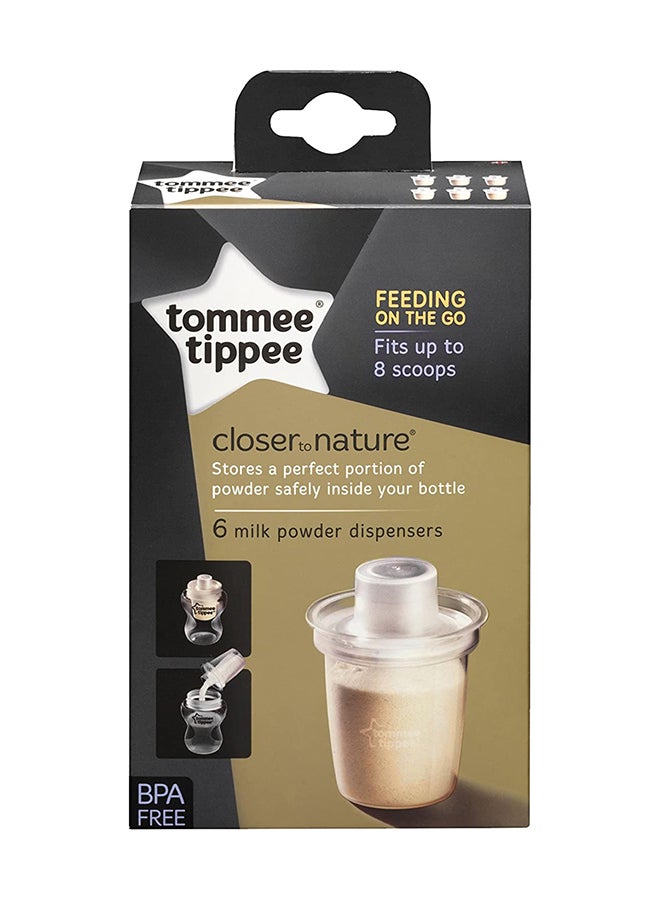 tommee tippee Pack Of 6, Closer to Nature Milk Powder Dispenser  - Image 3
