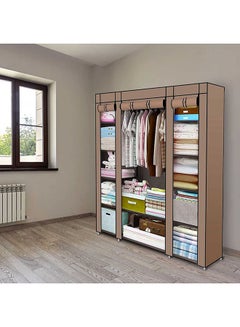 ALMUFARREJ Fabric Wardrobe Organizer Brown 130x45x175cm  - Image 2