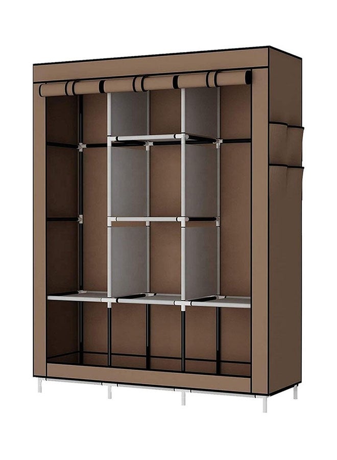 ALMUFARREJ - Fabric Wardrobe Organizer Brown 130x175x45cm - Image 1