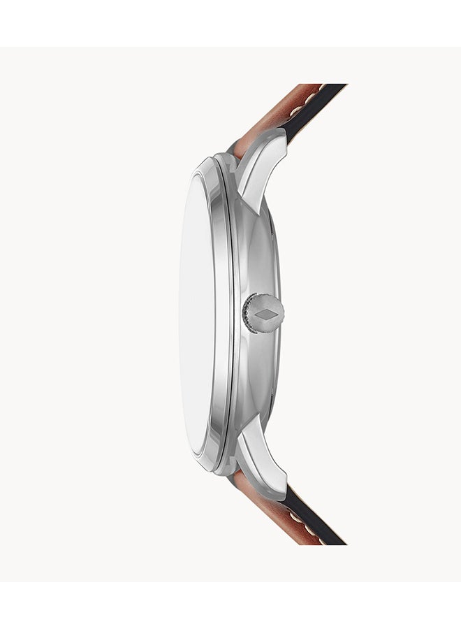 فوسيل ساعة يد نيوترا مينيمالست أنالوج جلدية FS5903 - 42 ملم - بني - Image 3