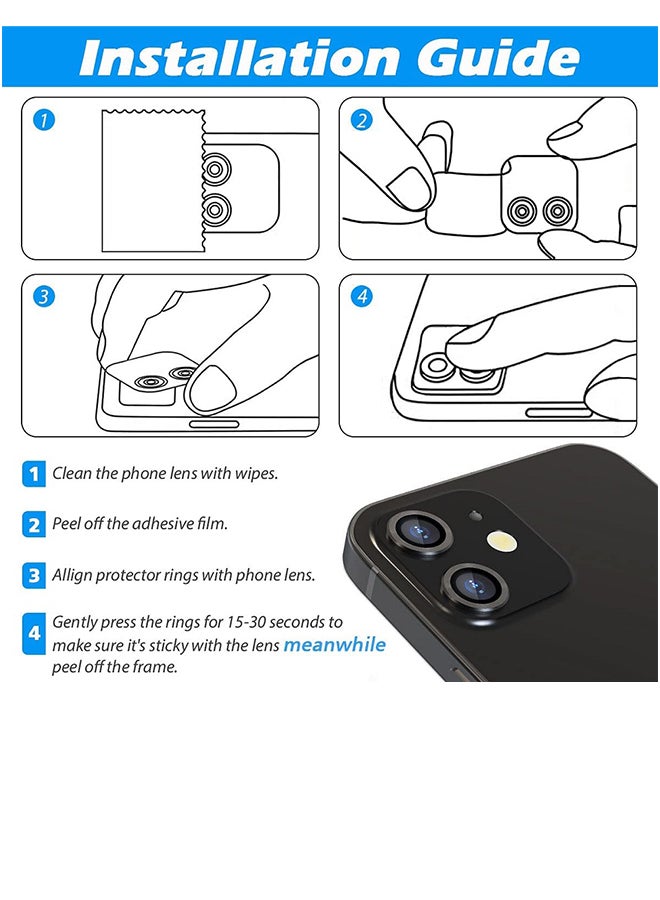 جوي روم لاصقة حماية لعدسة الكاميرا لجهاز آيفون 12 مقاس 6.1 بوصة أسود - Image 3