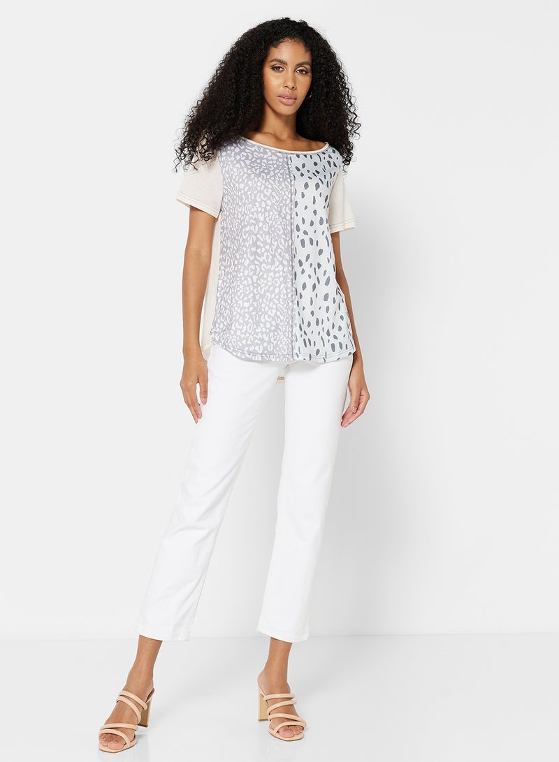 LABEL RAIL - Animal Print T-Shirt Multicolour - Image 1