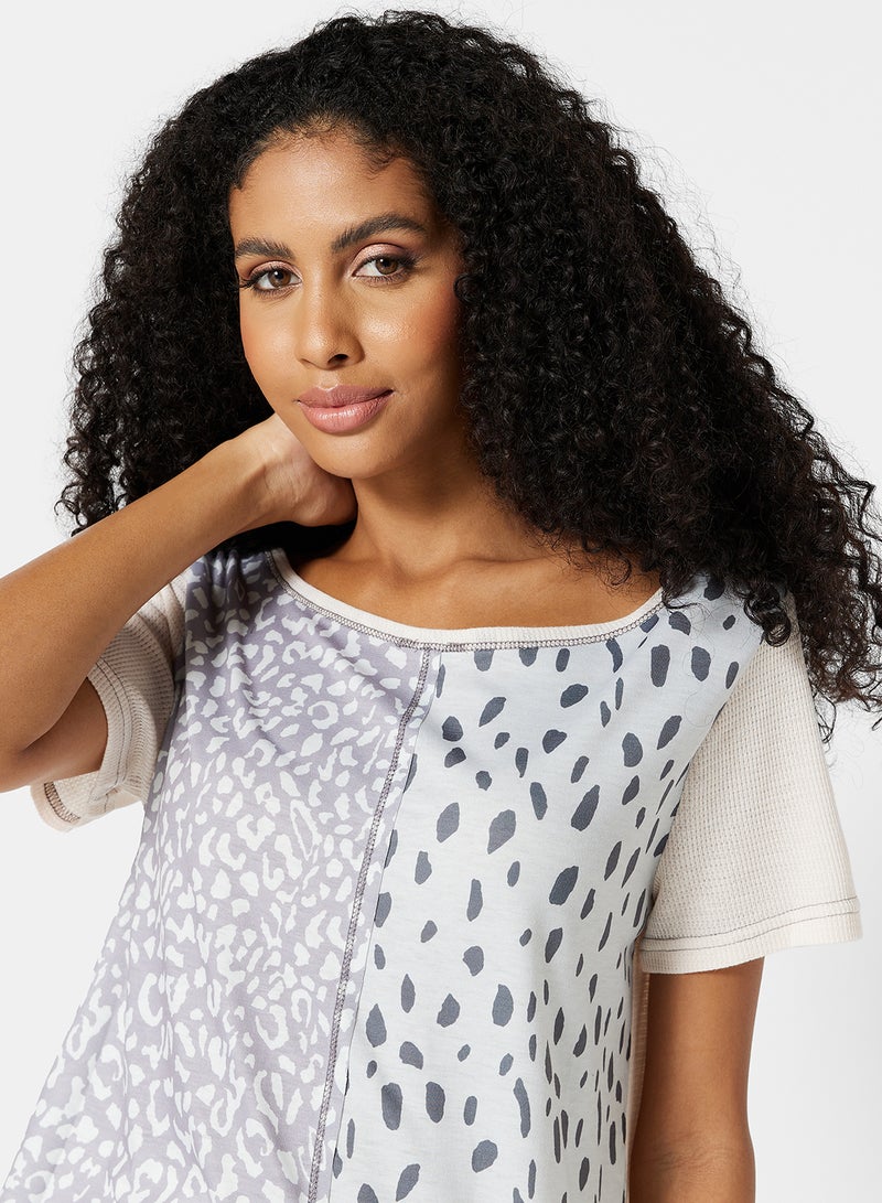 LABEL RAIL - Animal Print T-Shirt Multicolour - Image 1