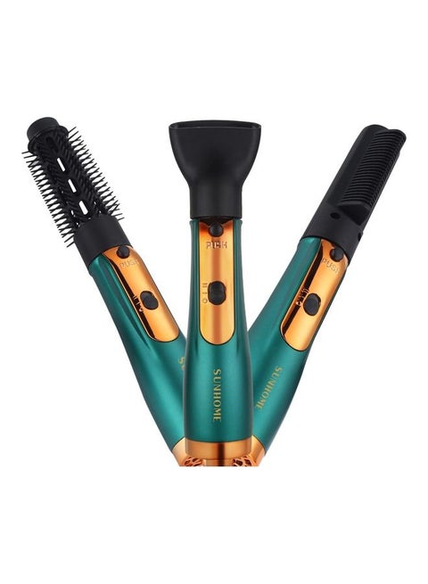 3-In-1 Hair Dryer Brush Green