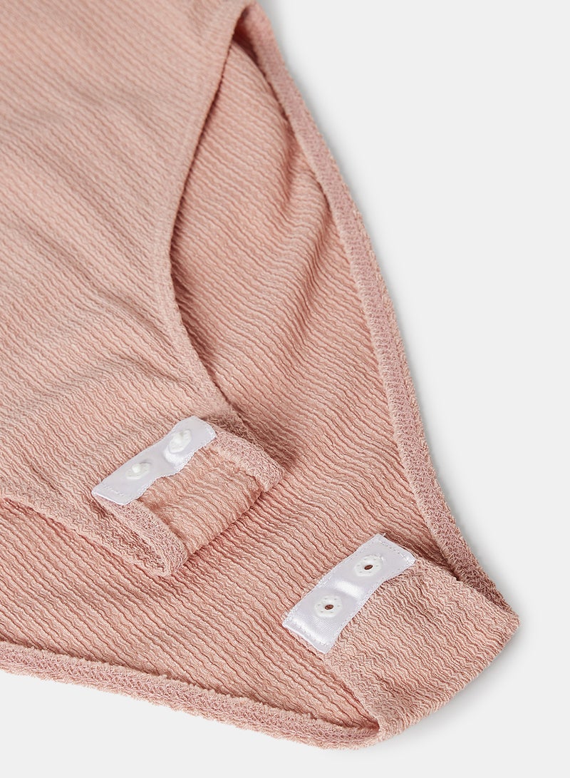 NEW LOOK - Ribbed Flared Sleeve Bodysuit Nude - Image 1