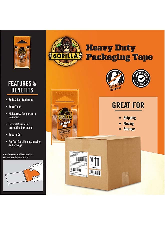 Gorilla Heavy Duty Packing Tape with Dispenser for Moving, Shipping and Storage, 1.88 inch x 25 yd, (Pack of 1) Clear  - Image 4