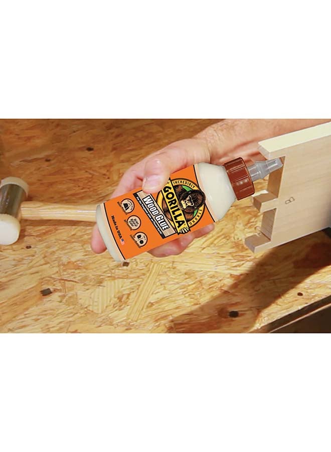 Gorilla Wood Glue, Indoor & Outdoor Carpentry Projects, Paintable, Sandable, Moisture Resistant, Clamping, 18oz/532mL, (Pack of 1) Natural Colour  - Image 3