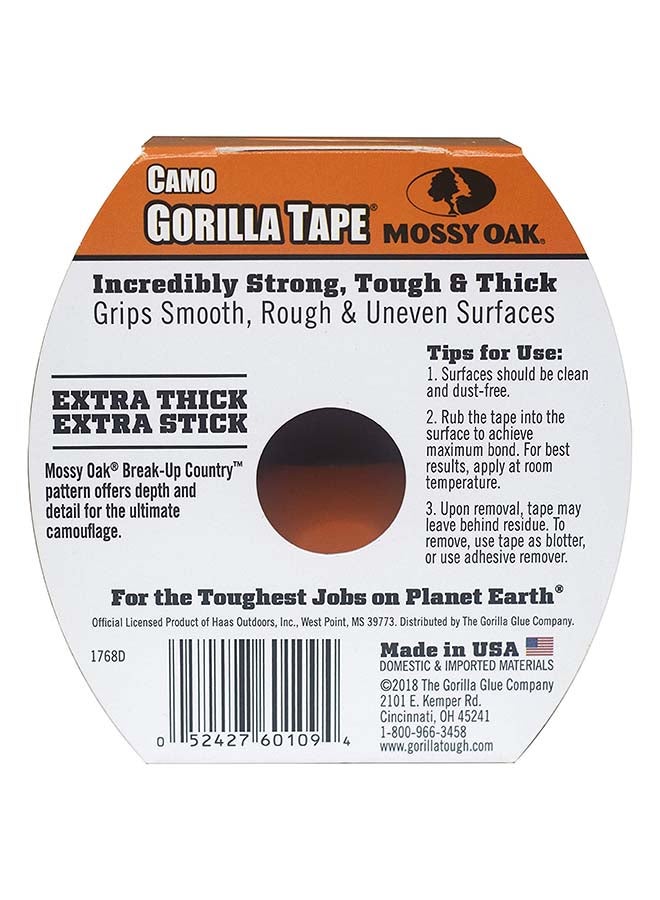 Gorilla Tape Camouflage, Heavy Duty Backing, UV & Water Resistant, Indoor & Outdoor, Matte Finish,  1.88 in x 9 yd, (Pack of 1) Mossy Oak Print  - Image 2