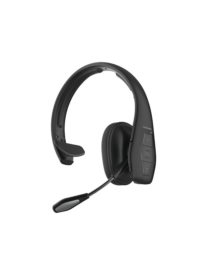 PROMATE Bluetooth Headset with Microphone Ergonomic Trucker Mono Wireless with Long Playtime Soft Earpad Multi-Device Connectivity and Built-In Controls for Home Office Engage-Pro Black  - Image 1