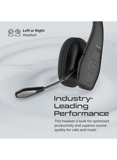 PROMATE Bluetooth Headset with Microphone Ergonomic Trucker Mono Wireless with Long Playtime Soft Earpad Multi-Device Connectivity and Built-In Controls for Home Office Engage-Pro Black  - Image 2