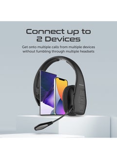 PROMATE Bluetooth Headset with Microphone Ergonomic Trucker Mono Wireless with Long Playtime Soft Earpad Multi-Device Connectivity and Built-In Controls for Home Office Engage-Pro Black  - Image 3