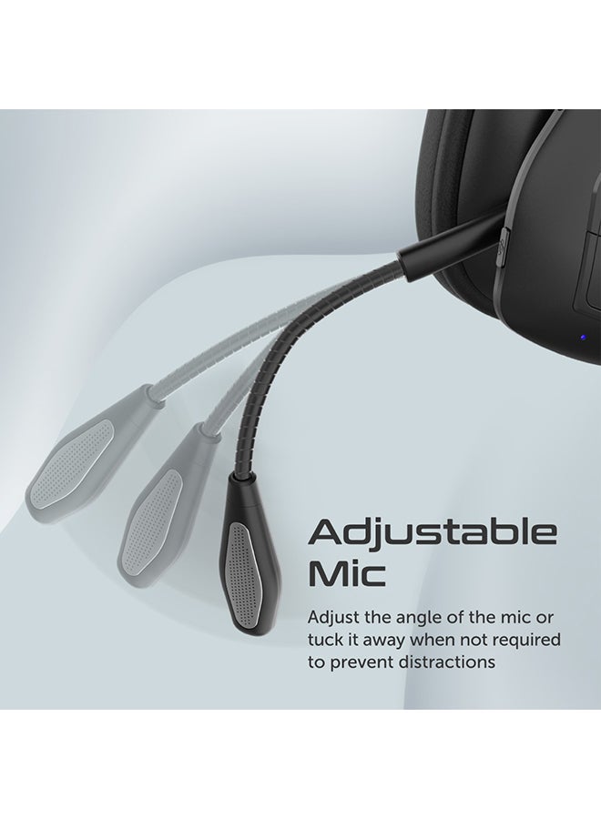 PROMATE Bluetooth Headset with Microphone Ergonomic Trucker Mono Wireless with Long Playtime Soft Earpad Multi-Device Connectivity and Built-In Controls for Home Office Engage-Pro Black  - Image 5