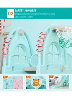 HOCC Giraffe Theme Plastic Kids Single Slide And Swing Set 208X145X120cm  - Image 3