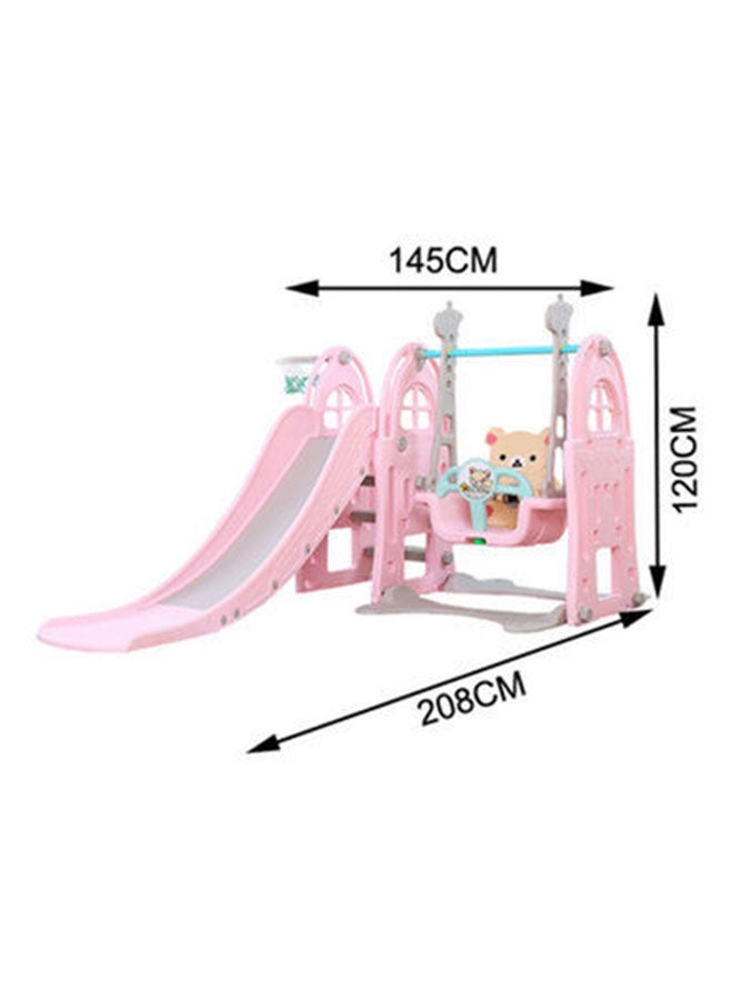 Rainbow Toys 3 In 1 Baby Swing Slide Set With Basketball Hoop Pink Color 208X145X120cm - Image 3