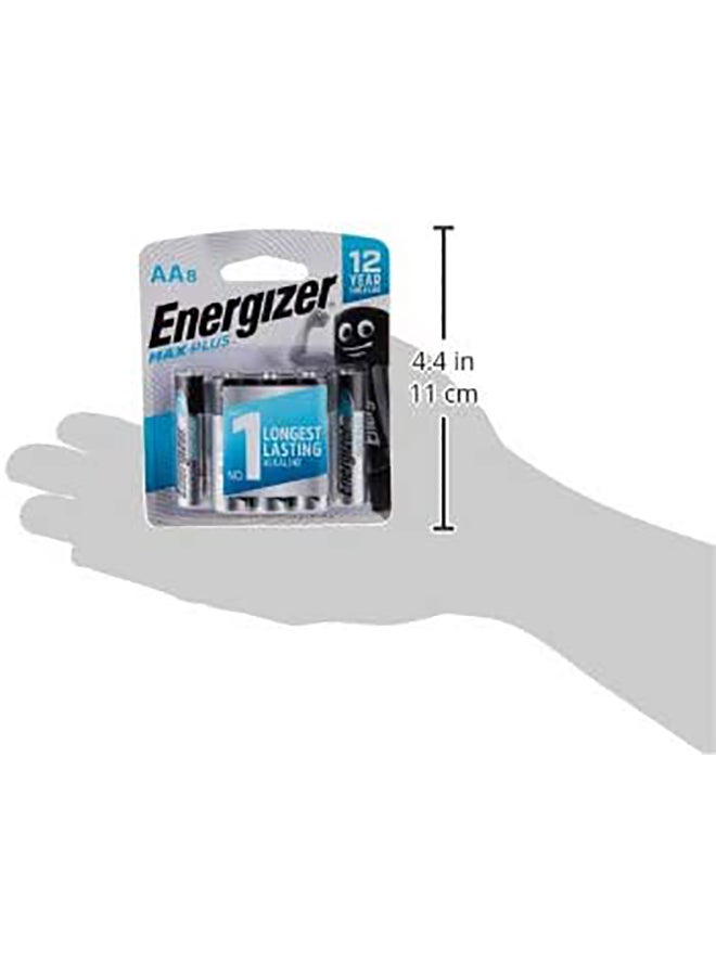 Energizer Max Plus Alkaline AA Batteries - Pack Of 8 Silver/Black - v1657716396/N36132217A_6