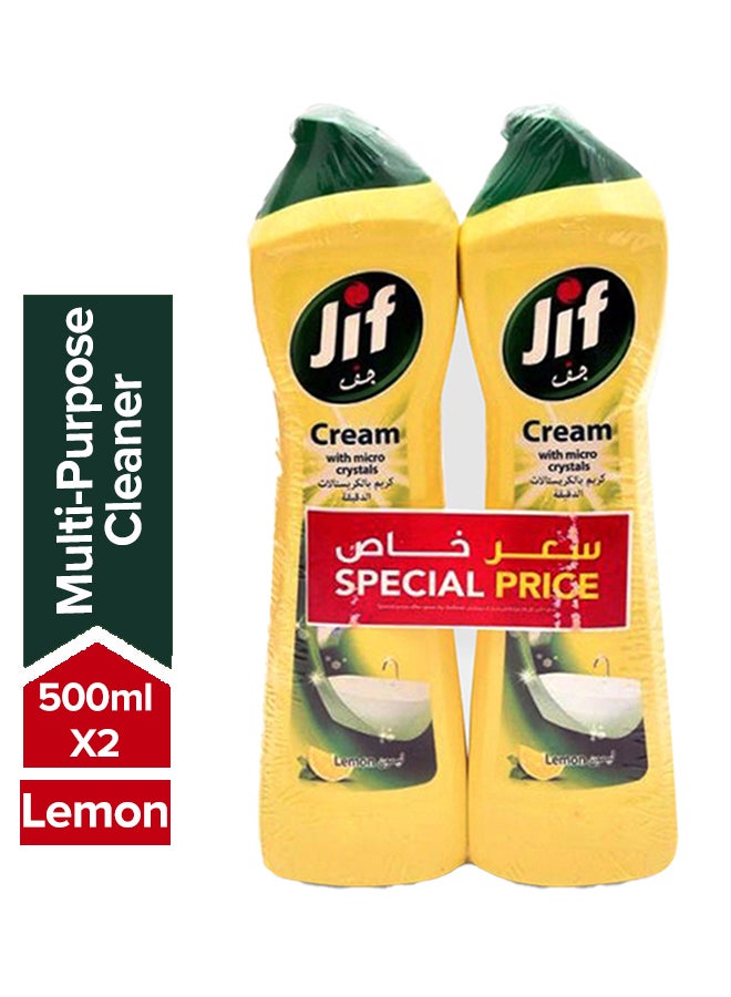 جيف 2 عبوة كريم منظف لجميع الأغراض - ليمون 500ملليلتر - Image 1